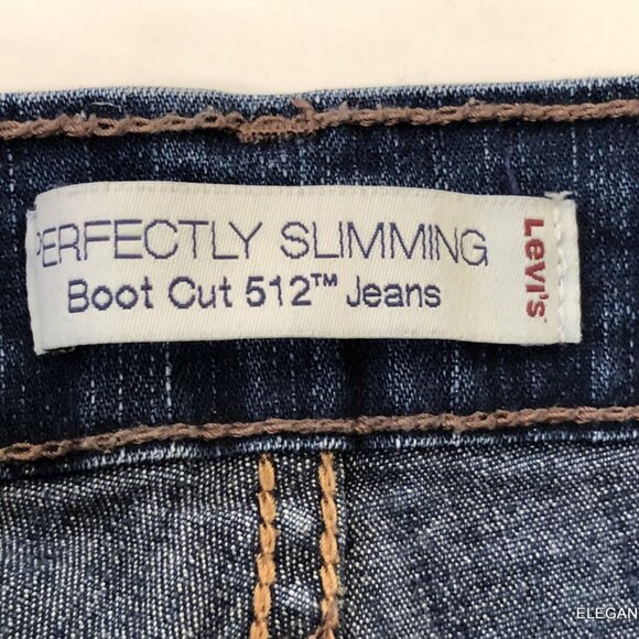 Levi's Women's 512 Perfectly Slimming Boot Cut Jeans 4 Dark Wash Studded Pockets - Picture 5 of 8